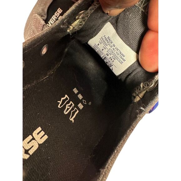 Converse Slip-On Sneakers with Royal Blue &‎ Purple Ribbon Laces Custom Design - Picture 5 of 6